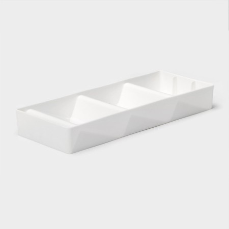 Griten cutlery tray, with silicone insert, 3 sections, 39 × 15 × 5 cm, white color-4