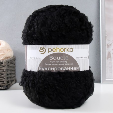 Yarn "Bookplayed" 30% moher, 20% wool, 50% acrylic 220m/200g (02-black)-4