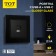 Socket with USB-A + usb-C connectors, 2.1 A, 5V, TOT GLOSSY GLASS, hidden, glass, black