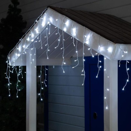 Garland "fringe" 3 × 0.6 m, IP44, UMS, white thread, 160 LED, white glow, 220 V