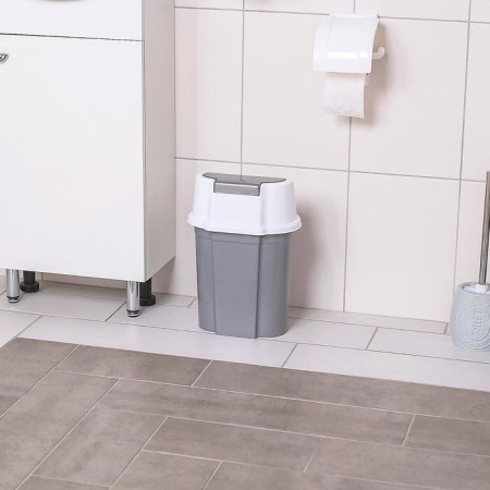 A bucket with a floating lid, 8 l, white/gray color-2