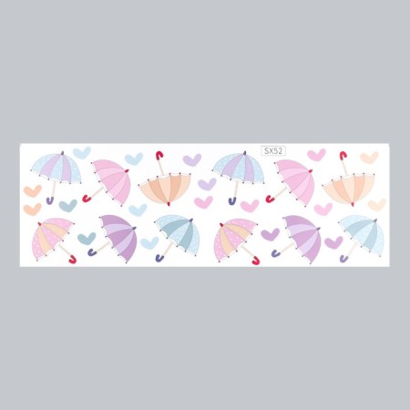 Sticker Plastic Interior color "Umbrella and hearts" 30x90 cm-1
