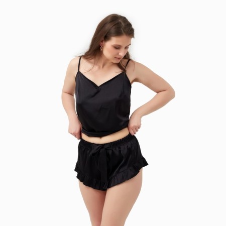 Women's pajamas (T-shirt, shorts) minku: Light touch color Black, rr 48