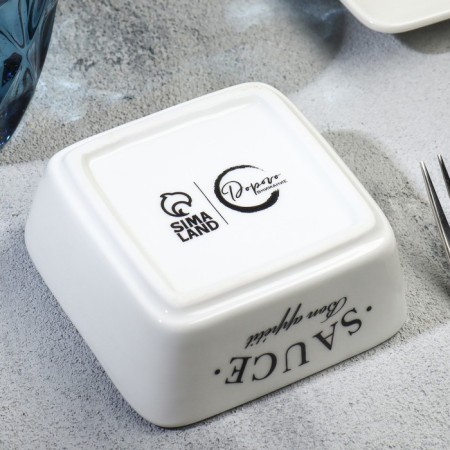Ceramic sauce, 8.5 x 8.5 x 3.5 cm, white color-1
