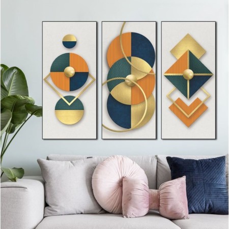Sticker Plastic Interior triptych "Geometric shapes" set 3 sheets 29.5x61 cm