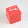 Folding red box, 14 x 14 x 14 cm