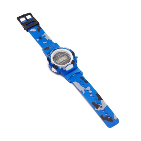 Watch of washing electronic, children, D-4 cm, strap L-22 cm, blue camouflage-2