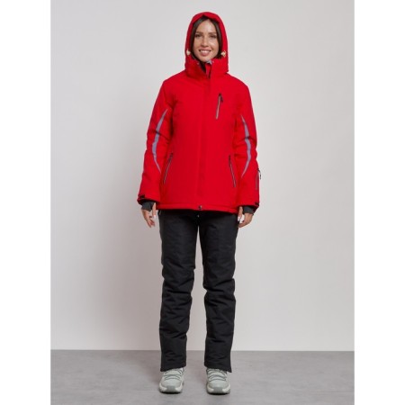 Ski costume female winter, size 46, red color-4