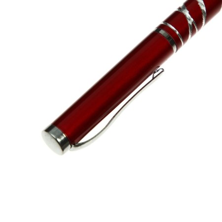 Gift handle, ball "glow" in a plastic case, rotary, red body with silver-5