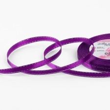 A satin ribbon “Silver threads”, 6 mm × 23 ± 1 m, purple color No. 35