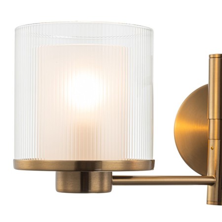 Bra Indigo, 13023/2W Brass. 2x40W, E14, 280x360x255 mm, white matte/transparent color-3