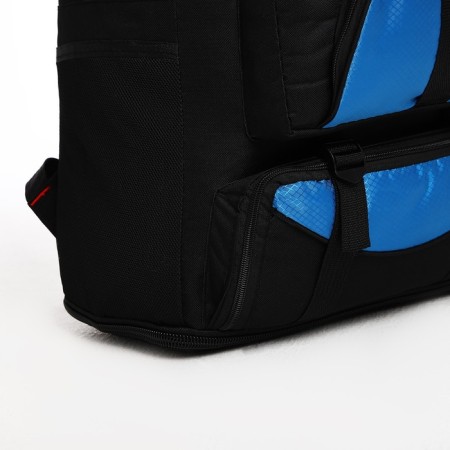 Tourist backpack on lightning, 5 outer pockets, black/blue color-8