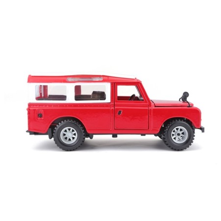 BBURAGO LAND Rover Series II, Die-Cast, 1:25, opening doors, red red-2