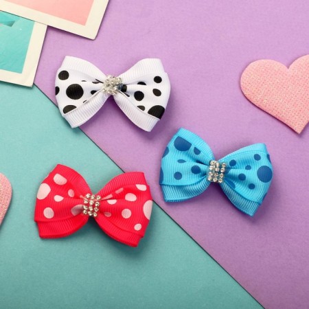 Hair clip "Bow Shwl" rhinestones, 5 cm, mix