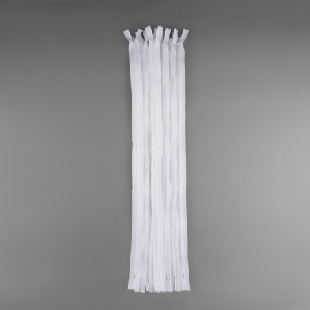Lightning secret, No. 3, non -income, automatic lock, cotton, 50 cm, white color-2