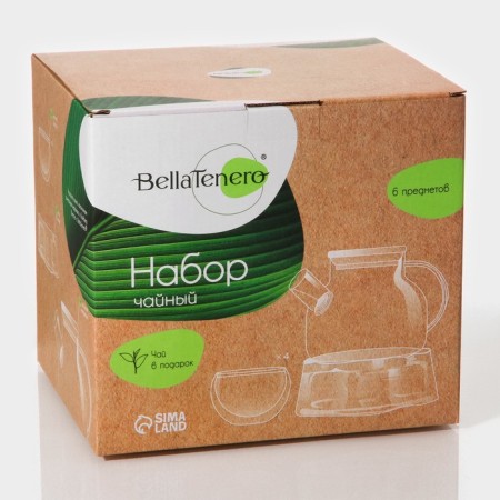 Glass Glass Bella Tenero Eco, 6 items: 900 ml kettle, stand, 4 PIALA 130 ml-10