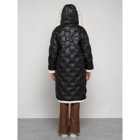 Coat insulated winter female, size 46, black color-7