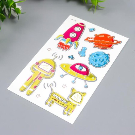 Tattoo on the body color phosphorus "Space Life" mix 12x7.5 cm-2