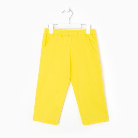 Suit for a girl (T -shirt, breeches), lemon color, height 110 cm-3