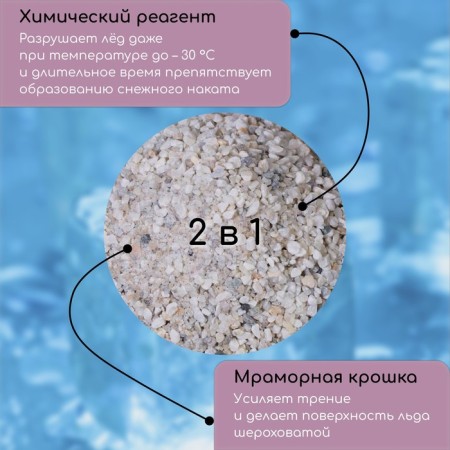The anti -icing reagent MKS (marble chips and reagent), 20 kg, operates at –30 ° C, in a bag, Greengo-1