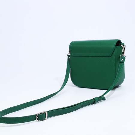 Women's bag Fabula on a magnet, long belt, green color-6