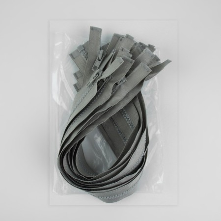 Lightning "Tractor", No. 5, detachable, automatic lock, 30 cm, light gray color-2
