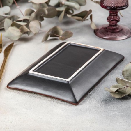 Ceramic rectangular "Tallula", 20 × 13.5 × 2.5 cm, green color-2