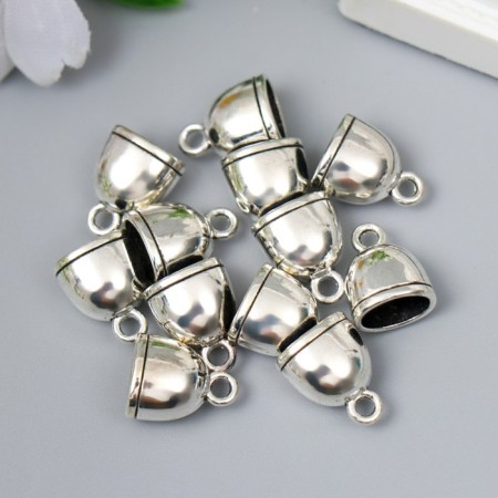 Container Metal for creativity "Dome 1 Line" Silver G160B641 1.4x1.1 cm-2