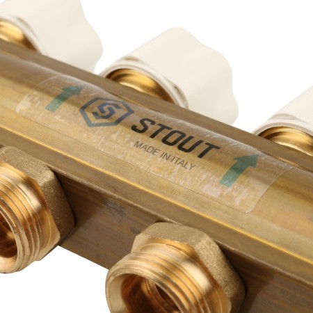 Distributive collector Stout SMB 0473 000008, 8 outputs, with consumables, brass-2