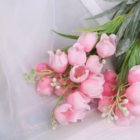 Bouquet "Bell with spraying" 27 cm, pink-1