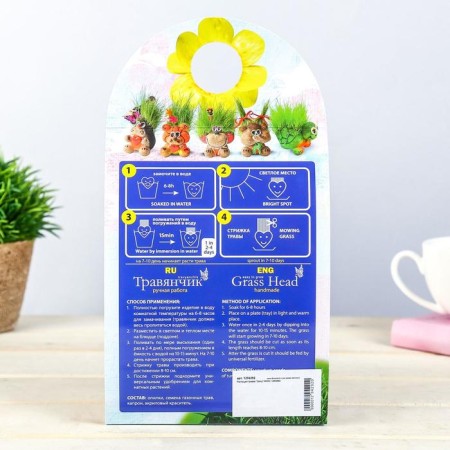 Growing gift grass "Hedgehog"-16