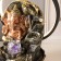 Table Polystone Fountain from the Network, Ganesha's backlight in gold near the waterfall - hand "25x20x34 cm