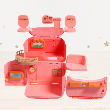 House for dolls "backpack" with dolls, furniture and accessories-8