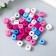 Beads for creativity tree "Alphabet on cubes" Pastel set 40 pcs 1x1x1 cm