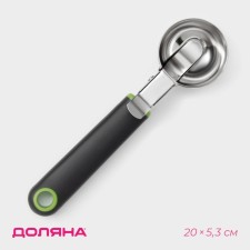 Spoon for ice cream lime, 20 × 5.3 cm, black and green color
