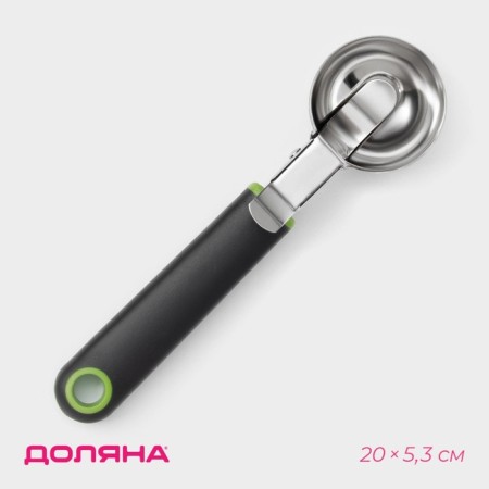 Spoon for ice cream lime, 20 × 5.3 cm, black and green color
