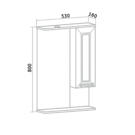 Mirror-chip "Monroe 53" Right 16 x 53 x 80 cm-3
