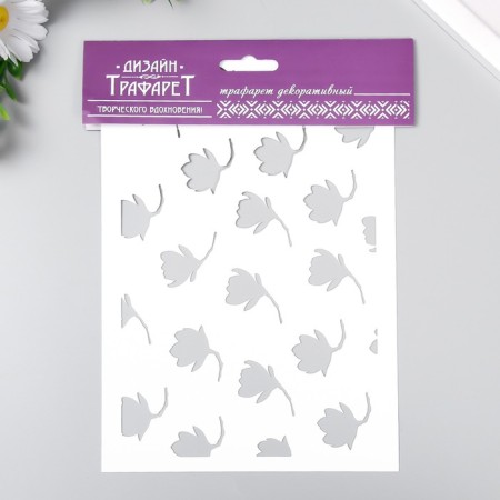 Plastic stencil "petals" 24x16 cm-2