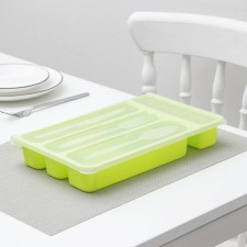 Tray for cutlery with a lid of a share, 30 × 18 × 4.5 cm, color mix