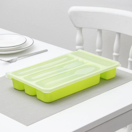 Tray for cutlery with a lid of a share, 30 × 18 × 4.5 cm, color mix