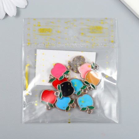 Decor for creativity plastic for metal "Apple" mix set 10 pcs 1.3x1.7 cm-3
