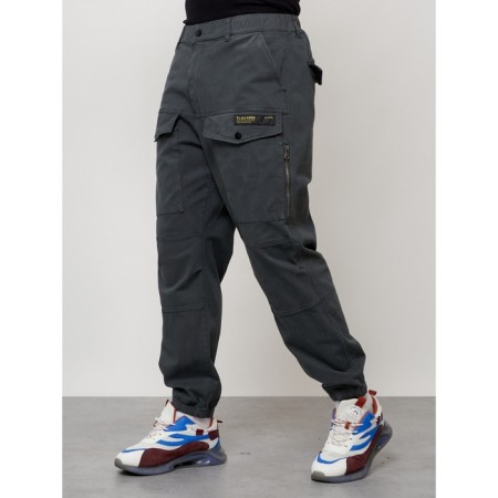 Cargo jeans men, size 44-46, dark gray color-5