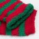 New Year's Tensor Minaku socks in red-green strip, river 36-39 (23-25 ​​cm)