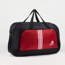 Sports bag, lightning department, external pocket, black/red color