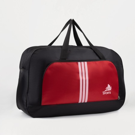 Sports bag, lightning department, external pocket, black/red color