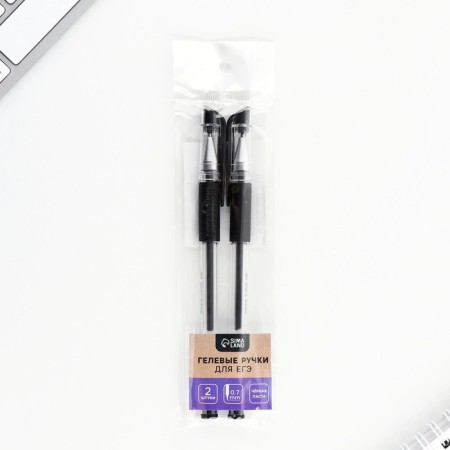 A set of pens 2 pcs gel, black paste 0.7 mm for the exam "artfox"-3