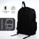 Youth backpack from textiles, 6 pockets, black color