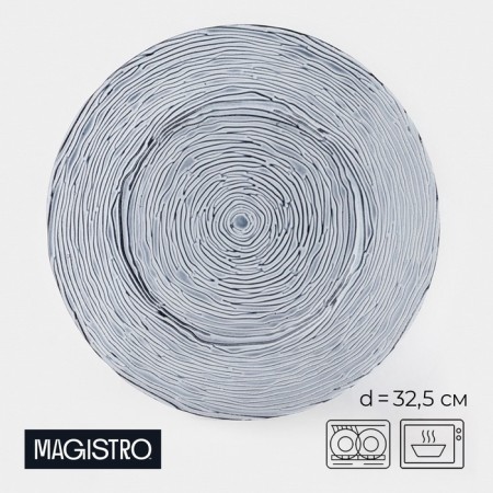 Layer plate "Reefl", d = 32.5 cm, glass, blue