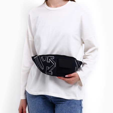 Textile belt bag with a pocket pocket 30*14*6 cm-2