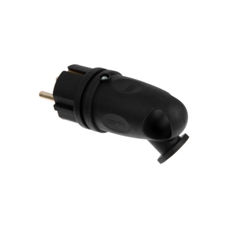File corner fork with ring B16-003, 16 A, 250 V, IP 20, s/k, angle 45, rubber, black-1